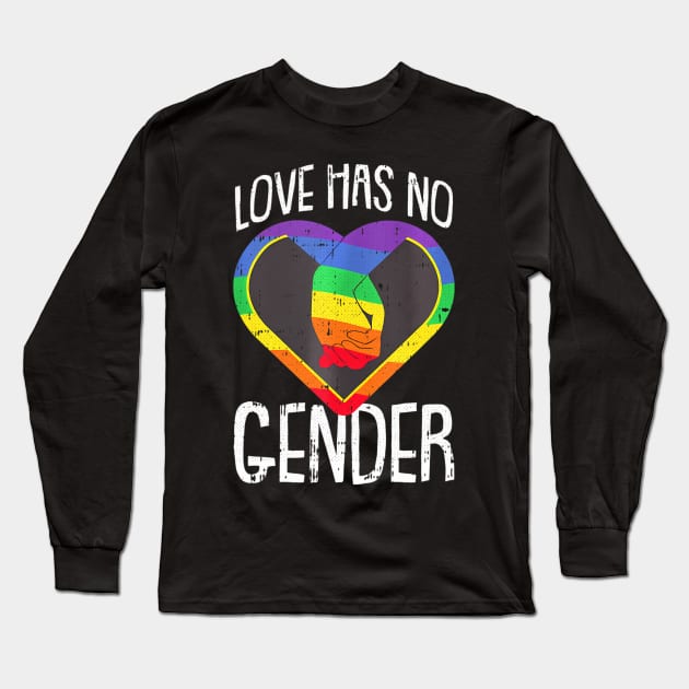 No Gender Gay Pride Love Rainbow Flag Proud Lgbt Q Ally Long Sleeve T-Shirt by sleepsky